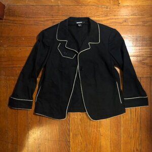 DKNY Jacket Black with White Trim Size 4